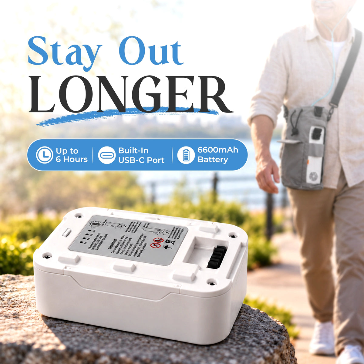 6600mAh Rechargeable Battery for 1–5L Portable Oxygen Concentrator