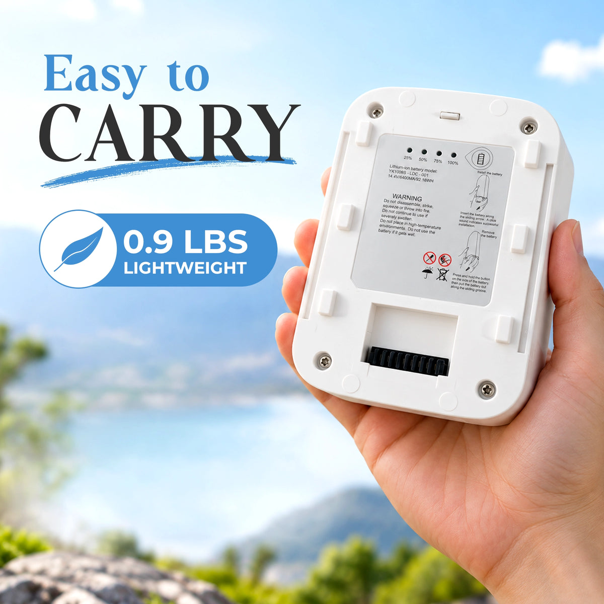 6600mAh Rechargeable Battery for 1–5L Portable Oxygen Concentrator