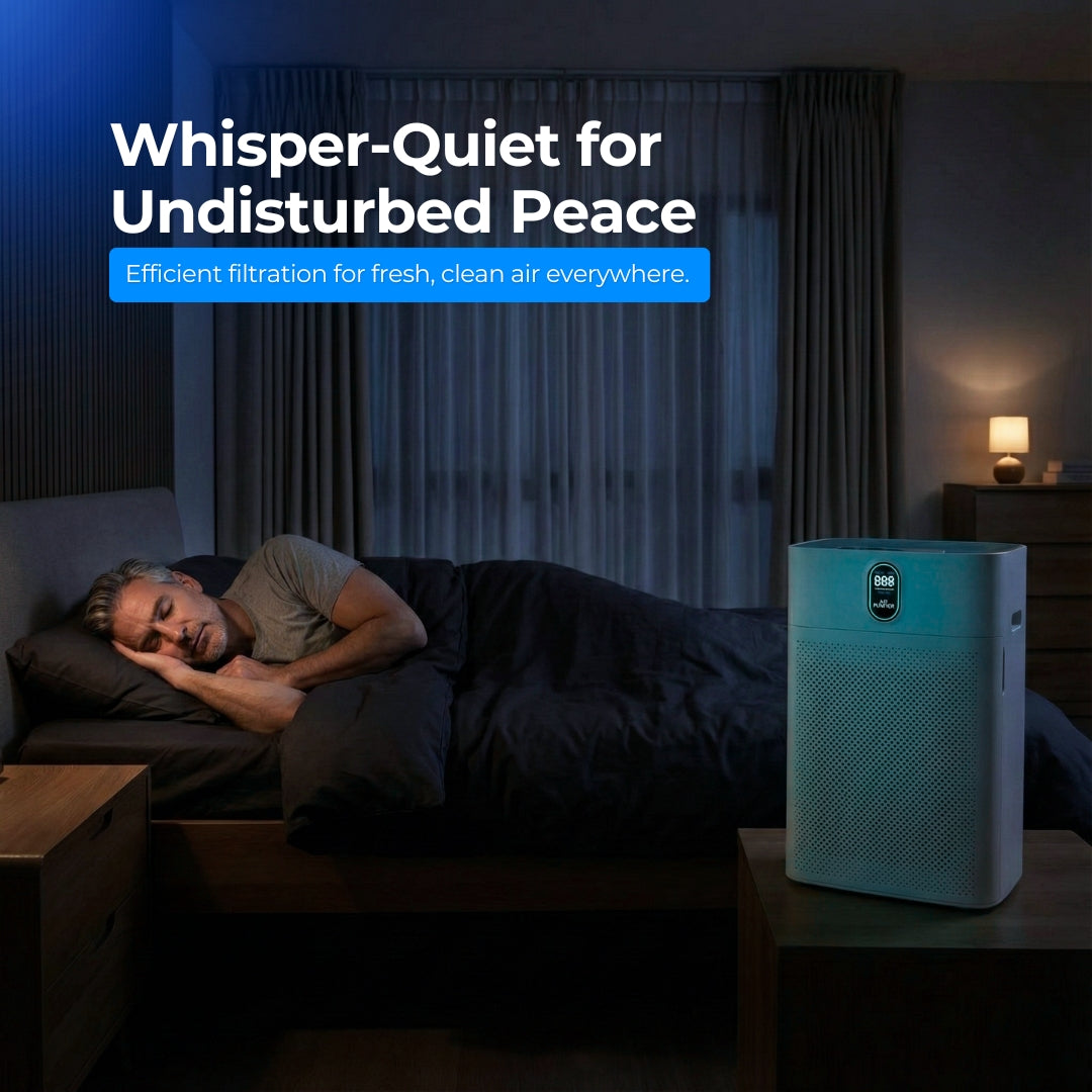 Purio Smart HEPA Air Purifier – 300m³/h CADR | For Home, Office & Bedroom