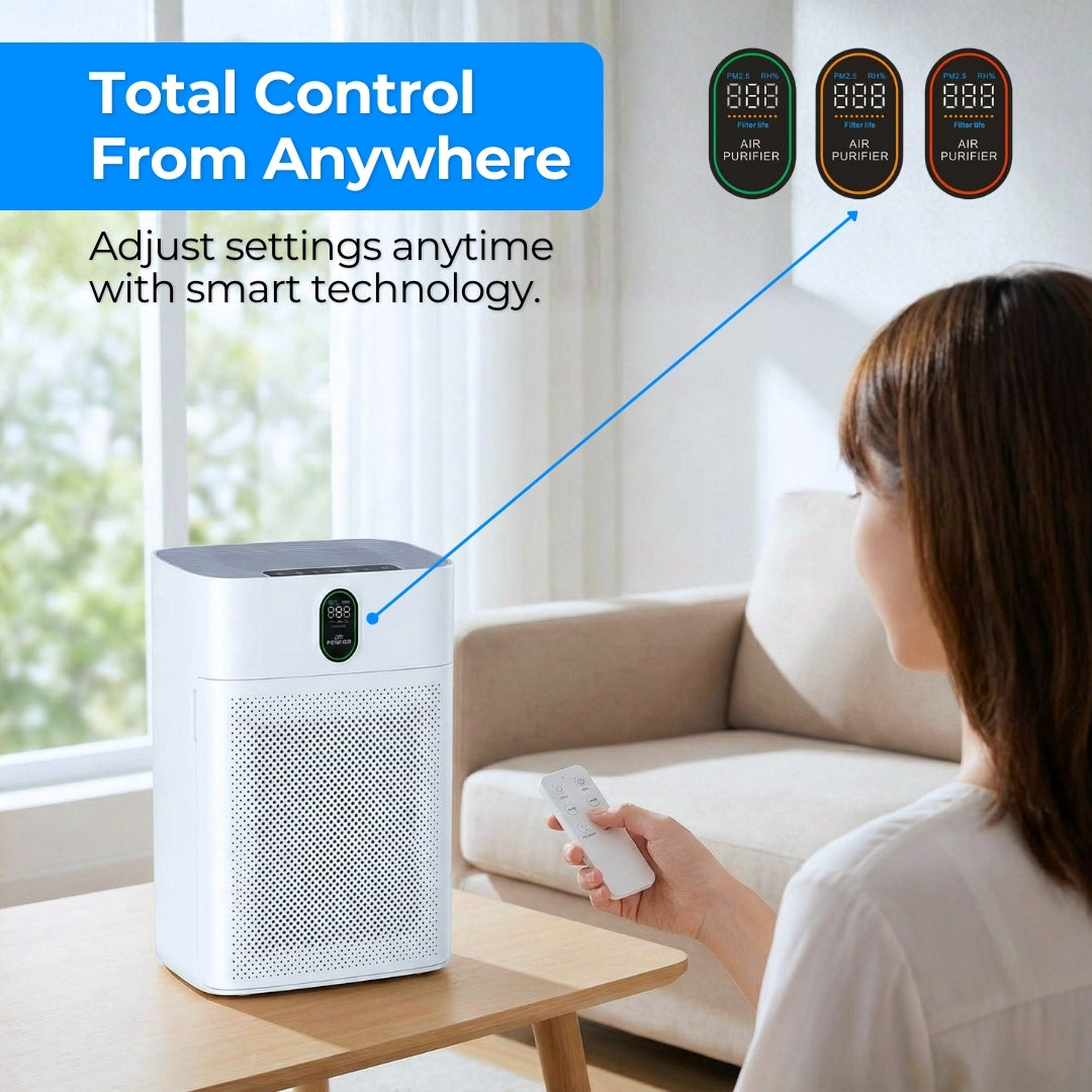 Purio Smart HEPA Air Purifier – 300m³/h CADR | For Home, Office & Bedroom
