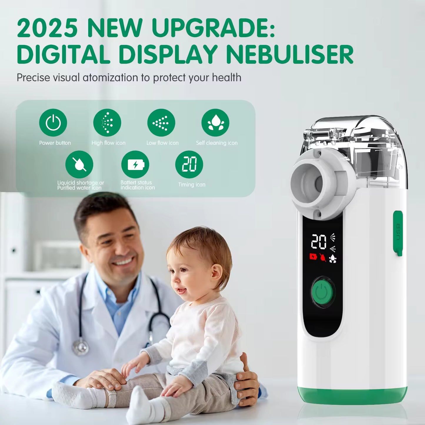 Travel Mesh Nebulizer with Auto Clean