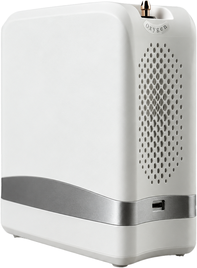 1–7L Portable Oxygen Concentrator | Pulse Flow | Up to 10-Hour Battery | 90% O₂ Purity