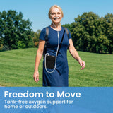 1-3L/Min Portable Oxygen Concentrator | 10-12 Hours Continuous Flow Battery Life | Free Carry Bag