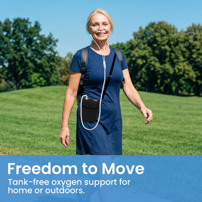 1-3L/Min Portable Oxygen Concentrator | 10-12 Hours Continuous Flow Battery Life | Free Carry Bag