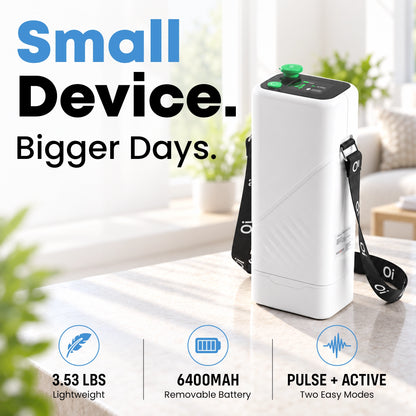 1–5L Smart Portable Oxygen Concentrator | Pulse & Active Flow | Up to 12-Hr Battery | 95% Purity | 3.5 lbs