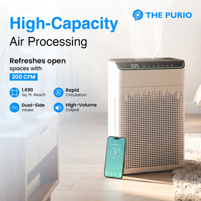 Thepurio WiFi Air Purifier for Large Rooms, HEPA, Alexa, PM2.5, 23dB