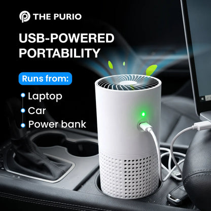 Thepurio Portable USB Car Air Purifier: Removes Dust, Odors, Smoke & More
