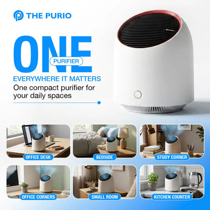 ThePurio Portable Mini Air Purifier with HEPA Filter: USB Rechargeable, Ideal for Offices, Dorms & Kitchens