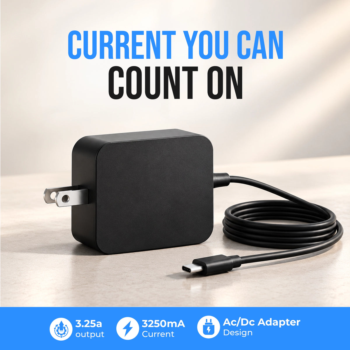 65W Wall Power Adapter for 1–5L Portable Oxygen Concentrator