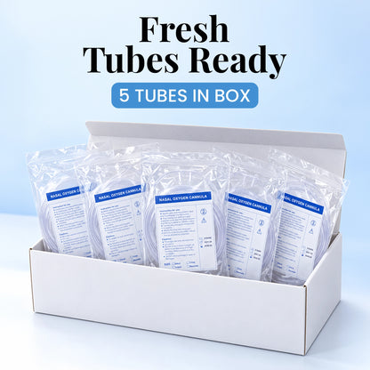 5-Pack Nasal Cannula for 1–8L Portable Oxygen Concentrator