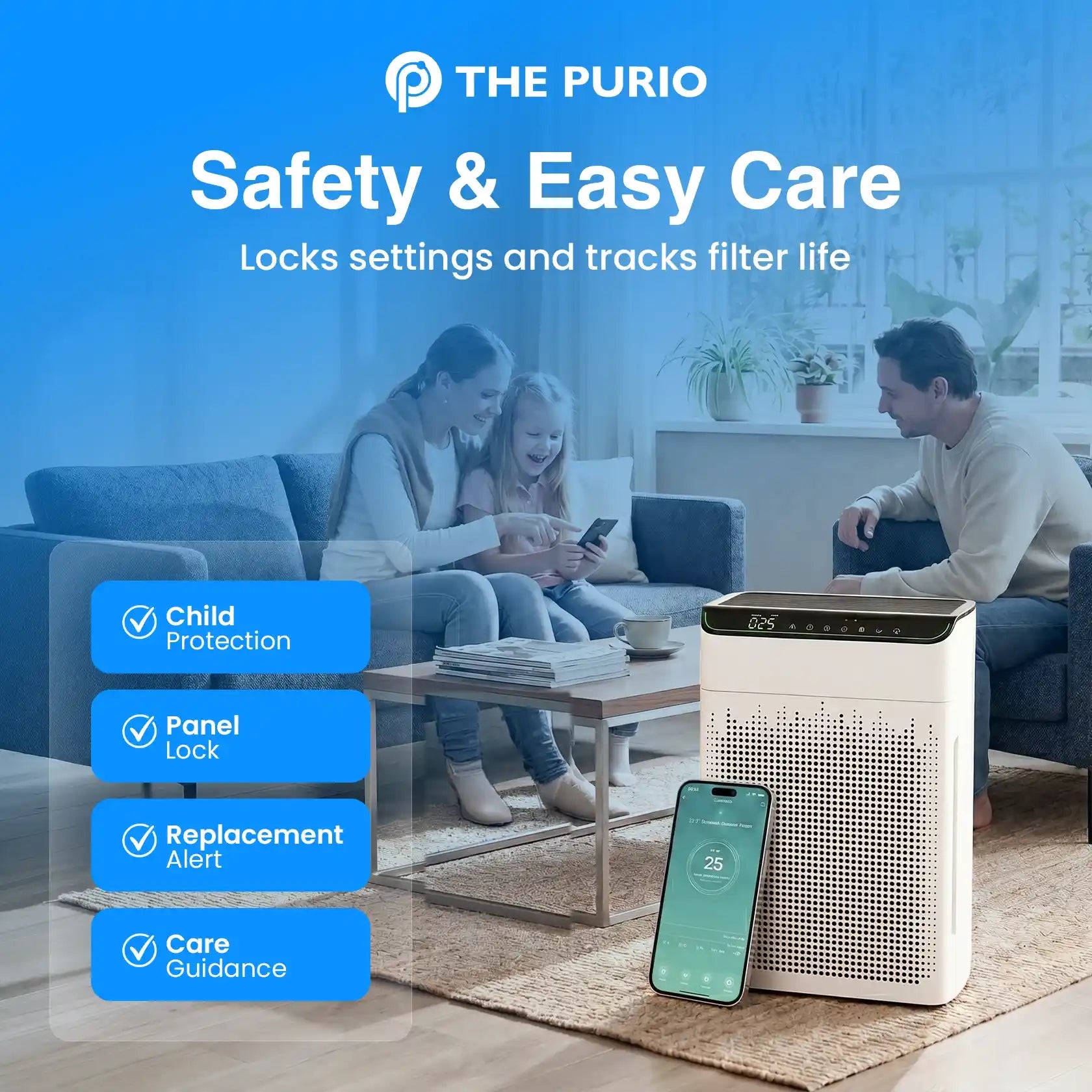Thepurio WiFi Air Purifier for Large Rooms, HEPA, Alexa, PM2.5, 23dB