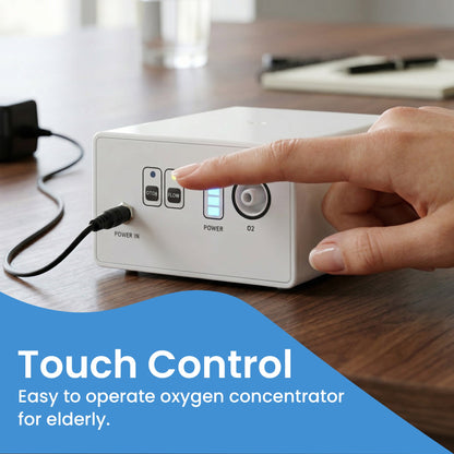 1-3L/Min Portable Oxygen Concentrator | 10-12 Hours Continuous Flow Battery Life | Free Carry Bag