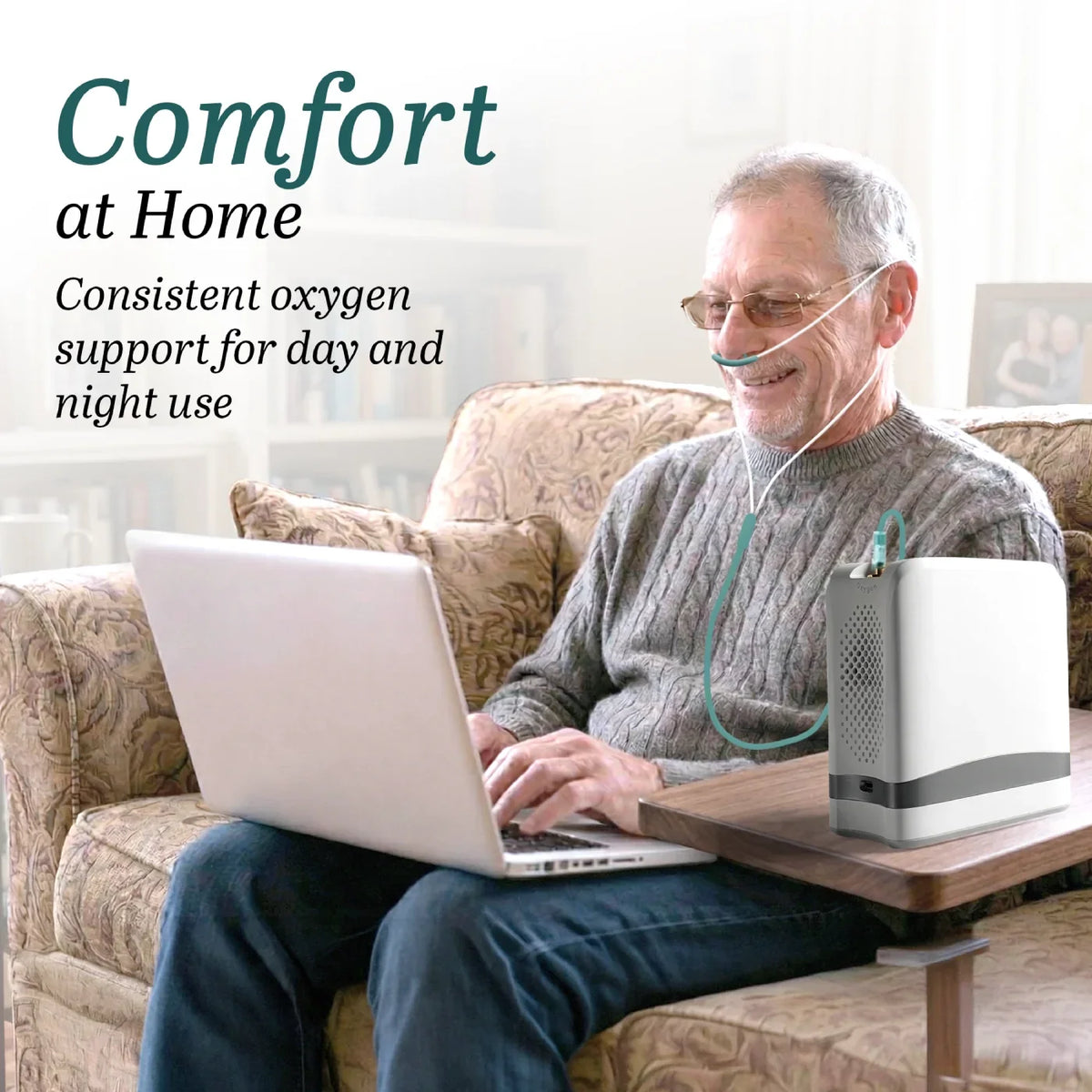 1-7L Portable Oxygen Concentrator for Home & Travel | 90% Pure O2 | 10-Hr Battery | Smart Pulse Flow