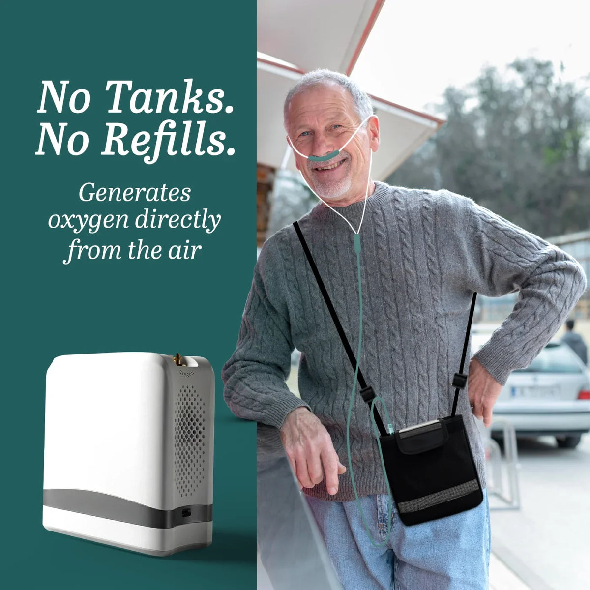 1-7L Portable Oxygen Concentrator for Home & Travel | 90% Pure O2 | 10-Hr Battery | Smart Pulse Flow