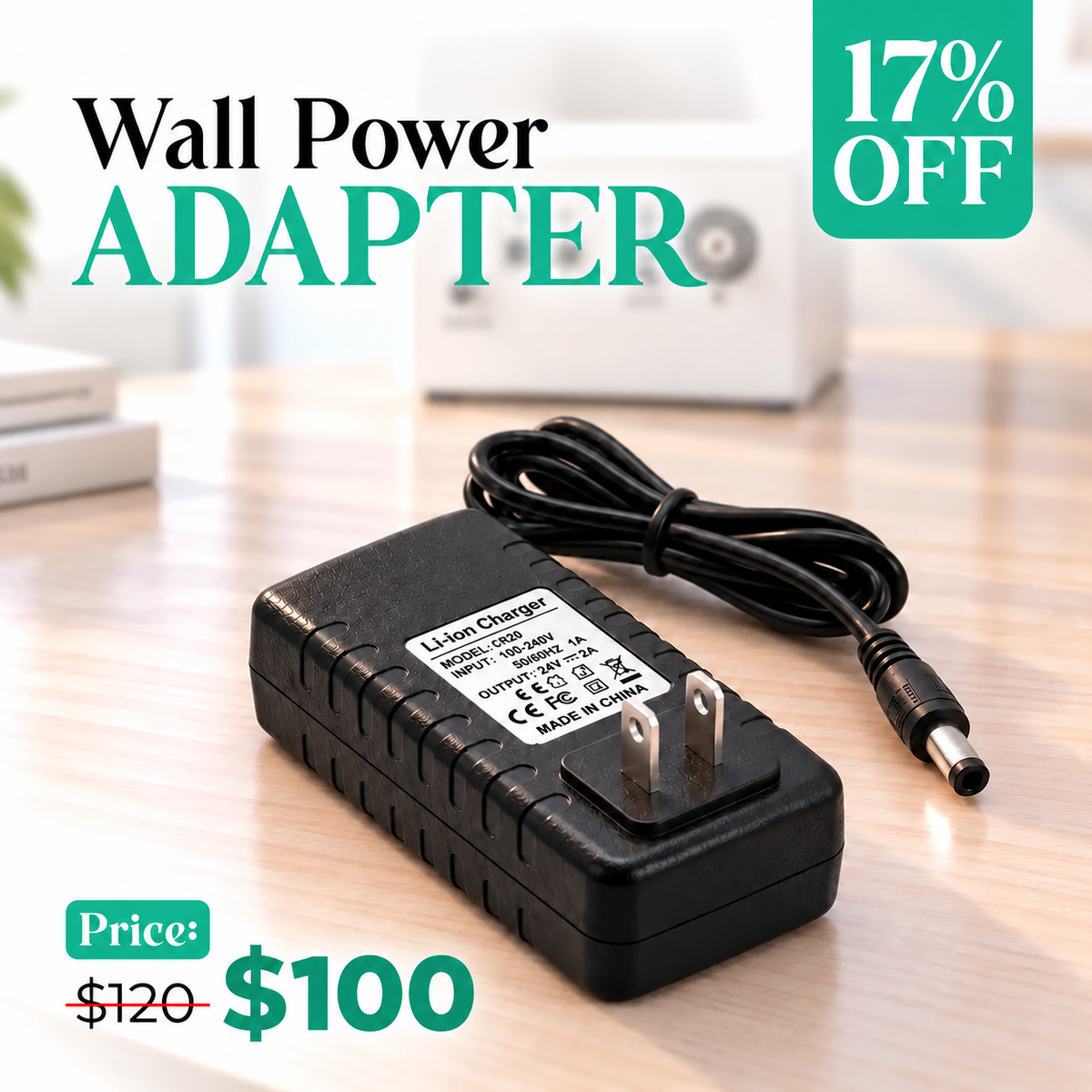 Wall Adapter For 1-3L/Min Portable Oxygen Concentrator | 4.2V Li-ion Charger