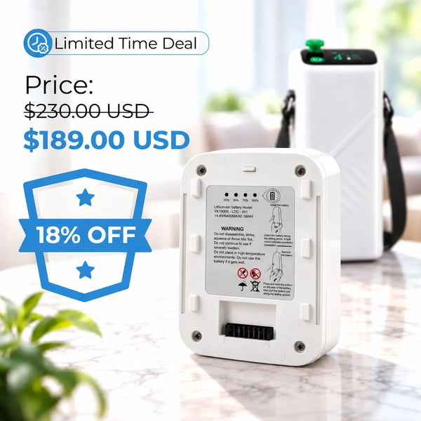 6600mAh Rechargeable Battery for 1–5L Portable Oxygen Concentrator